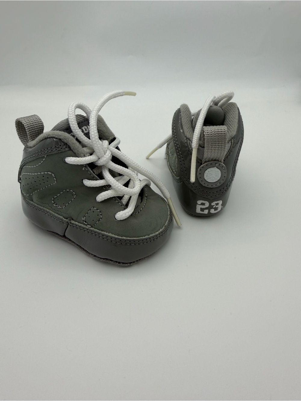 Kids Nike Air Jordan First Jordan 9 Retro 302356 011 Size 0 Grey White-Cool Grey